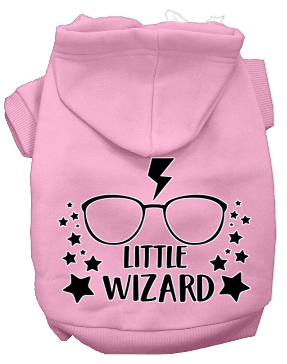 Little Wizard Screen Print Dog Hoodie Light Pink XS